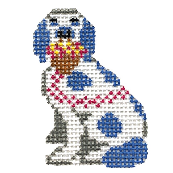Left Facing Dog AF Painted Canvas Anne Fisher Needlepoint LLC - 1