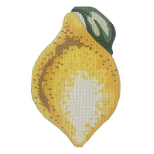 Lemon Ornament Painted Canvas Silver Needle - 1