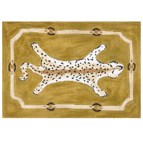Leopard Clutch in Yellow on 18 Painted Canvas The Plum Stitchery - 1