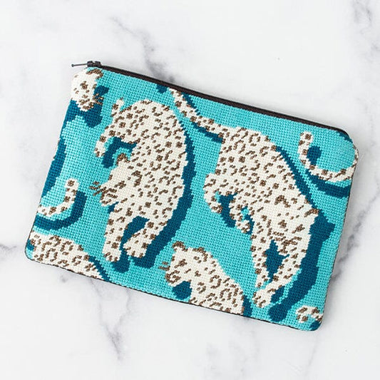 Leopard Clutch Kit - Blue Kits Needlepoint To Go 