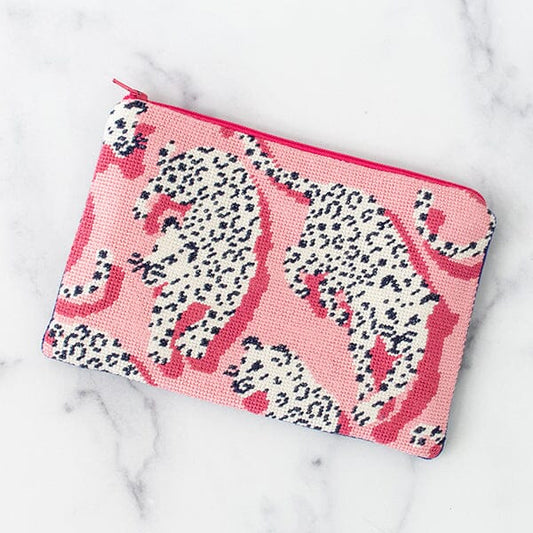 Leopard Clutch Kit - Pink Kits Needlepoint To Go 