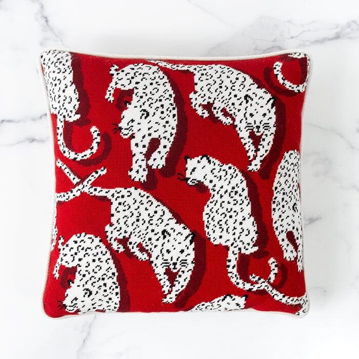 Leopard Pillow Kit - Red Kits Needlepoint To Go 