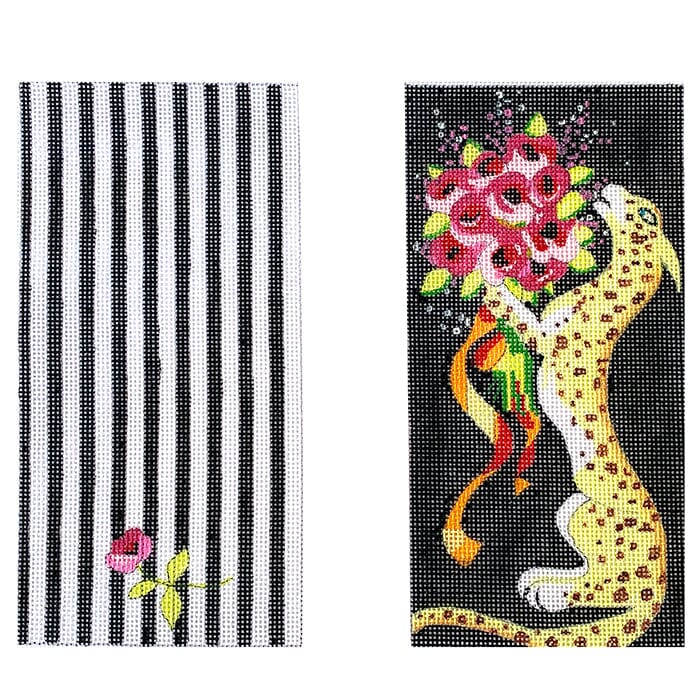 Leopard with Bouquet Painted Canvas Colors of Praise