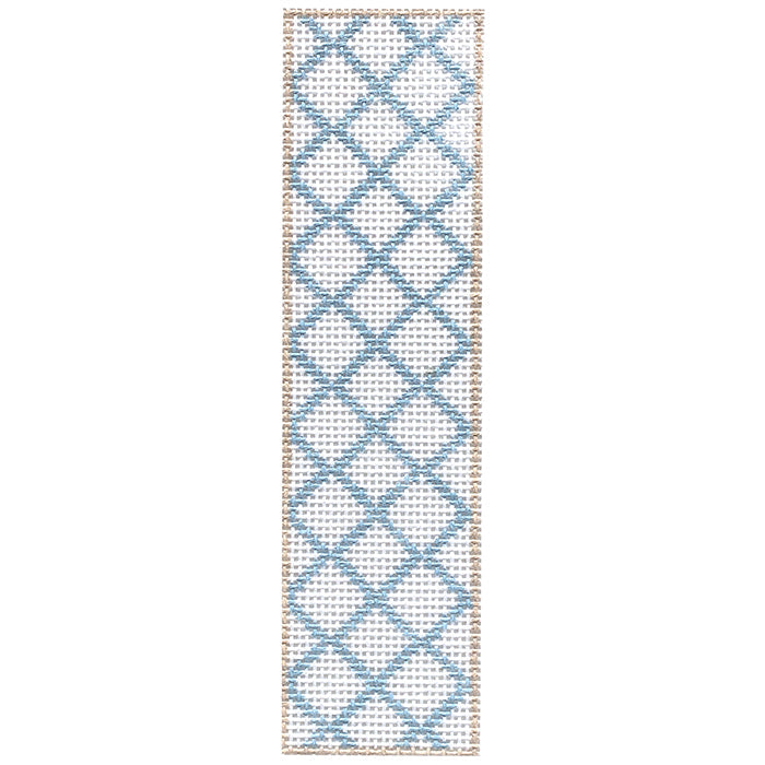 Light Blue Lattice Key FOB Painted Canvas Penny Linn Designs - 1