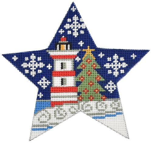 Lighthouse Star Painted Canvas Danji Designs - 1