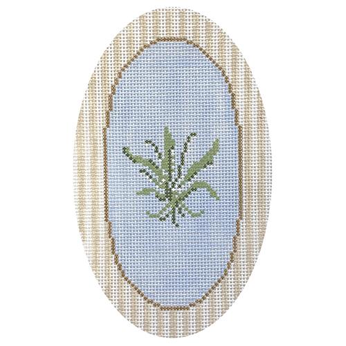 Lily of the Valley Oval Ornament Painted Canvas The Plum Stitchery - 1