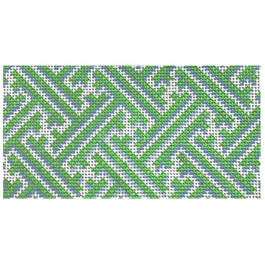 Lime Fretwork Insert Painted Canvas Two Sisters Needlepoint 
