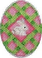 Lime Lattice / White Bunny Mini Egg Painted Canvas Associated Talents 