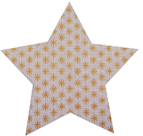 Lisa's Tree Topper Star Gold on 18 Painted Canvas Whimsy and grace - 1