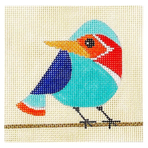 Little Bird 2 Coaster Painted Canvas Vallerie Needlepoint Gallery - 1