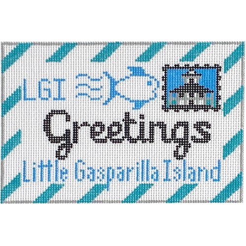 Little Gasparilla Island Letter Painted Canvas Rachel Donley