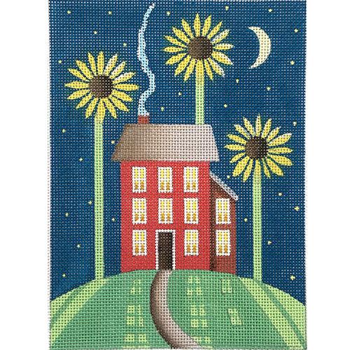 Little Sunflower House Painted Canvas Painted Pony Designs - 1