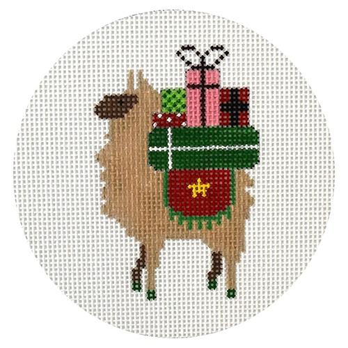 Llama Christmas Presents Painted Canvas Danji Designs - 1