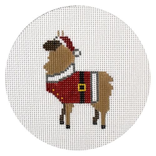 Llama Santa Painted Canvas Danji Designs