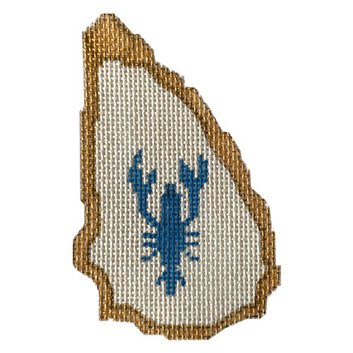 Lobster Oyster Shell Painted Canvas Vallerie Needlepoint Gallery - 1
