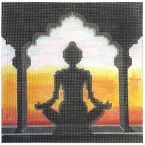Lotus Position Painted Canvas Alice Peterson Company - 1