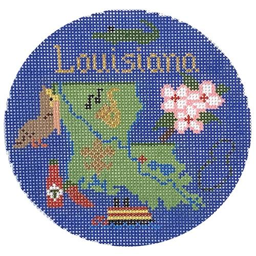 Louisiana Ornament Painted Canvas Silver Needle - 1
