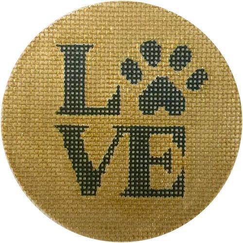 Love Paw Ornament Painted Canvas Alice Peterson
