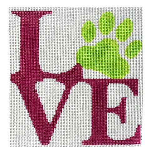 Love Paw Pink Painted Canvas Kristine Kingston - 1