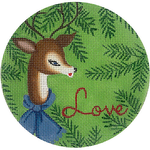Love Reindeer Ornament Painted Canvas Love You More - 1