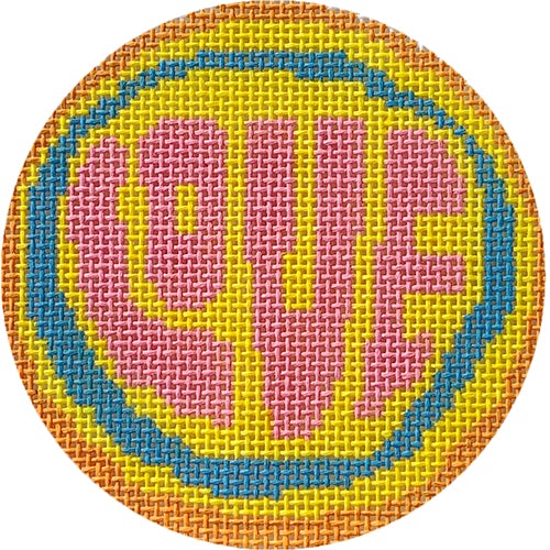 Love Round Hippie Style Painted Canvas Voila! - 1