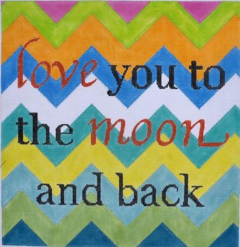 Love You to the Moon Painted Canvas Colors of Praise