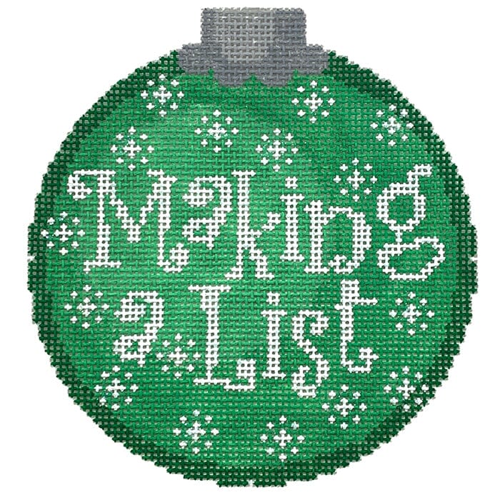 Making a List Ornament Green Painted Canvas CanvasWorks - 1