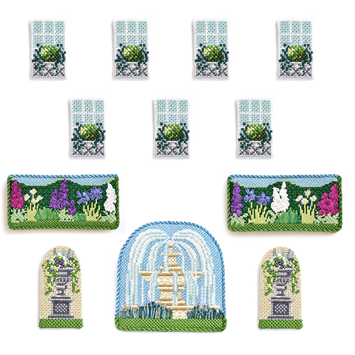 Manor House Summer Window & Accessory Pack Kits Needlepoint.Com - 1