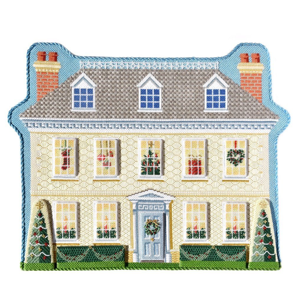 Manor House with Winter Windows Kits Needlepoint.Com
