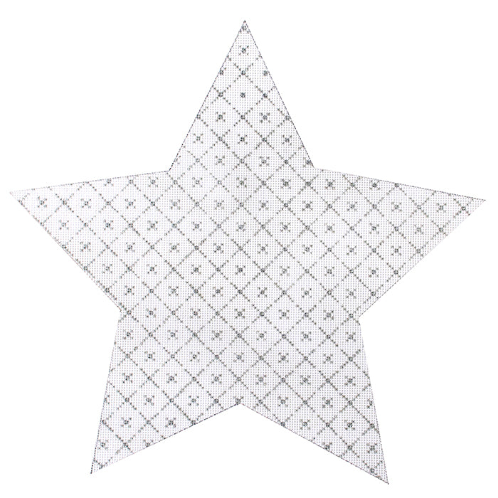 Mara's Tree Topper Star 10" Silver Painted Canvas Whimsy & Grace - 1