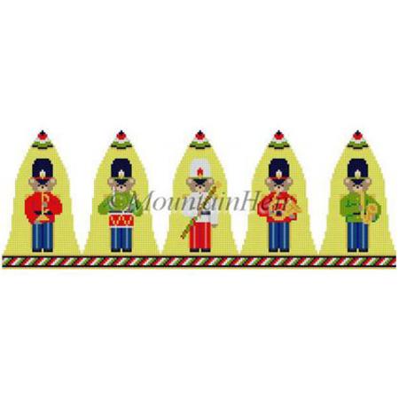 Marching Bear Band 3D Bell Painted Canvas Susan Roberts Needlepoint Designs Inc.