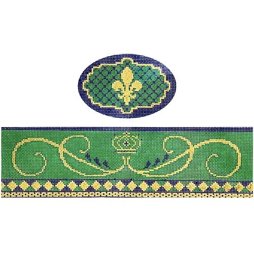 Mardi Gras Hinged Box with Hardware Painted Canvas Funda Scully - 1