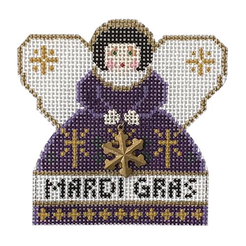 Mardi Gras Mini Angel Painted Canvas Painted Pony Designs - 1