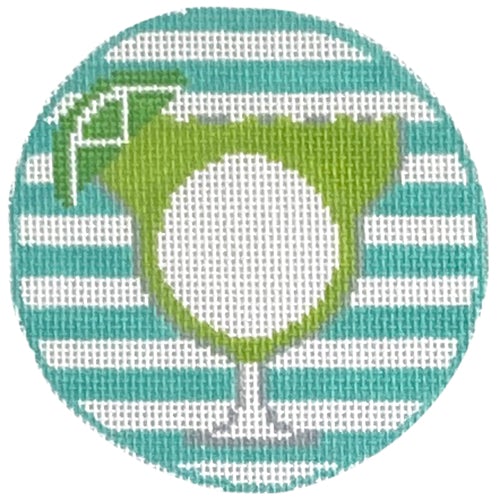 Margarita Monogram Round Painted Canvas Rachel Donley