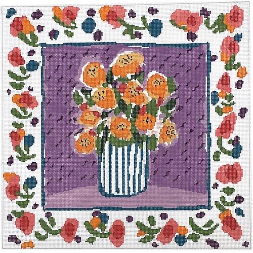Marigolds for Madeline Painted Canvas Cooper Oaks Design - 1