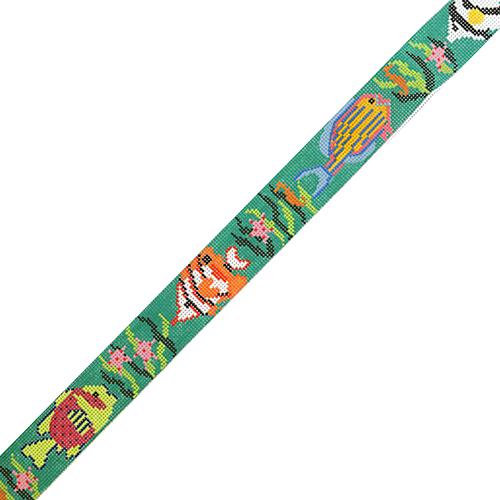 Marine Scene Belt Painted Canvas The Meredith Collection - 1