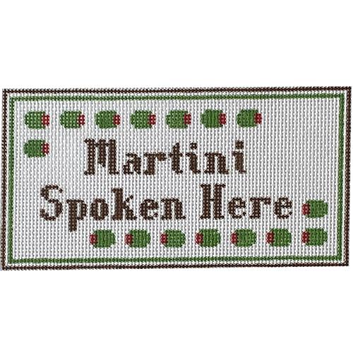 Martini Spoken Here Painted Canvas All About Stitching/The Collection Design