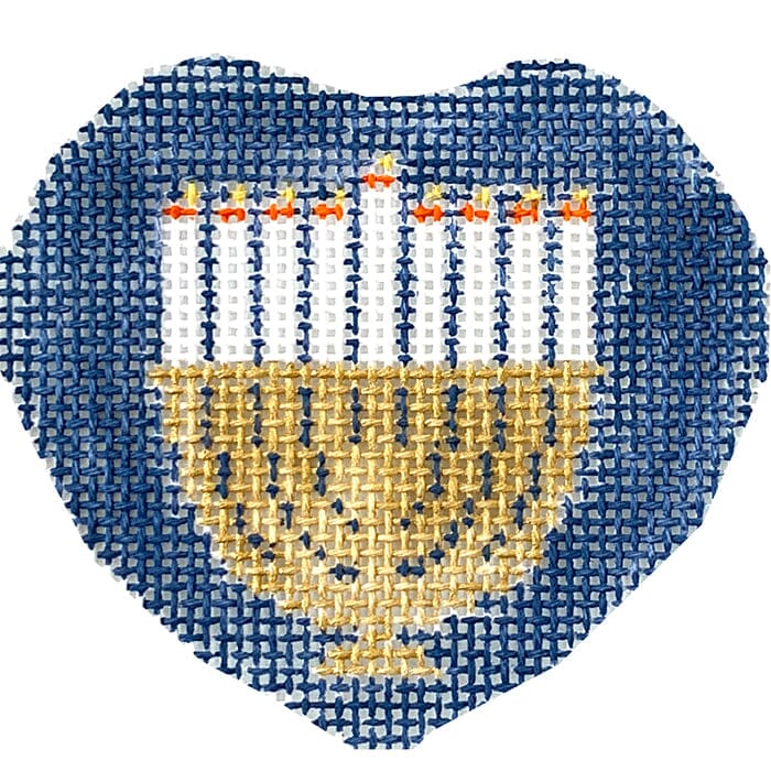 Menorah Heart Painted Canvas Kathy Schenkel Designs - 1