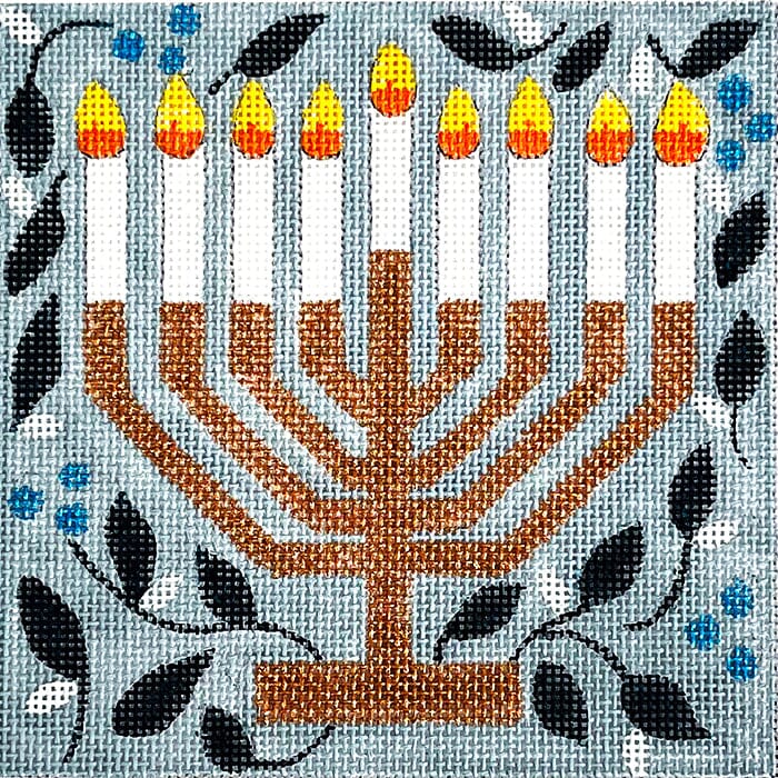 Menorah Square Painted Canvas Melissa Prince Designs - 1