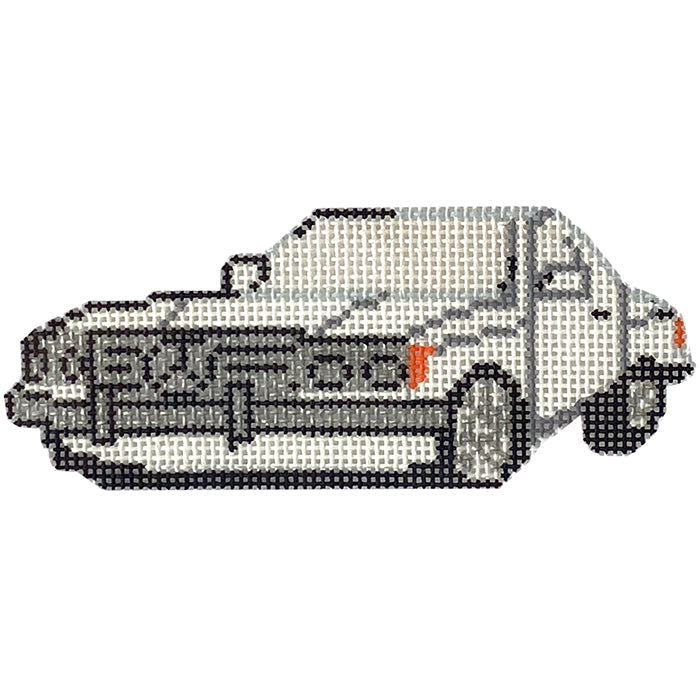 Mercedes Sl White Painted Canvas Kimberly Ann Needlepoint - 1
