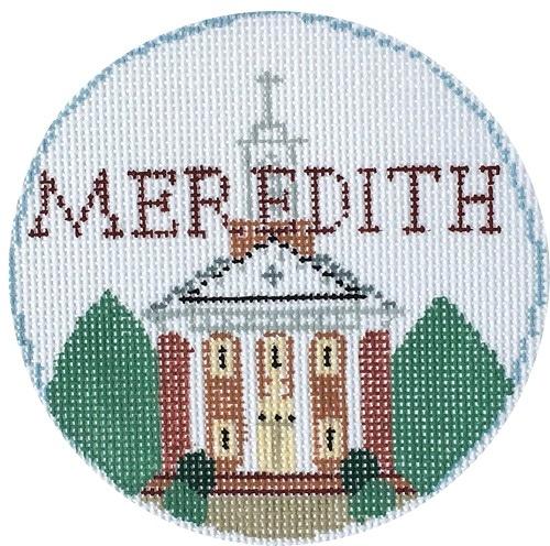 Meredith College Round Painted Canvas Kathy Schenkel Designs 