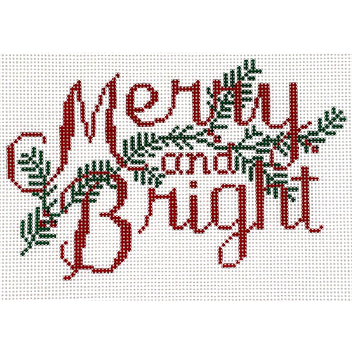 Merry and Bright Pillow Painted Canvas Le Point Studio - 1