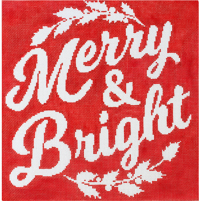 Merry & Bright Pillow Painted Canvas A Stitch in Time - 1