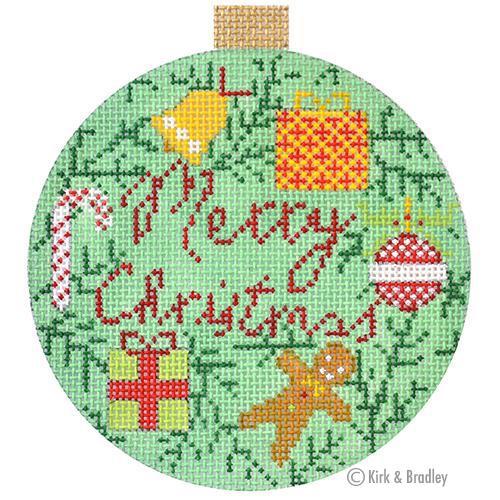 Merry Christmas Bauble Painted Canvas Kirk & Bradley - 1