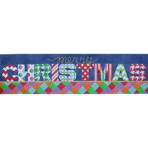 Merry Christmas Sign Harlequin Painted Canvas Associated Talents - 1