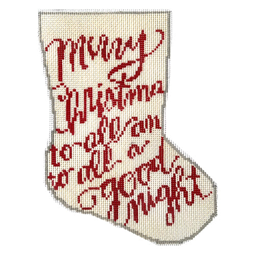 Merry Christmas to All Mini Stocking Painted Canvas KCN Designers - 1