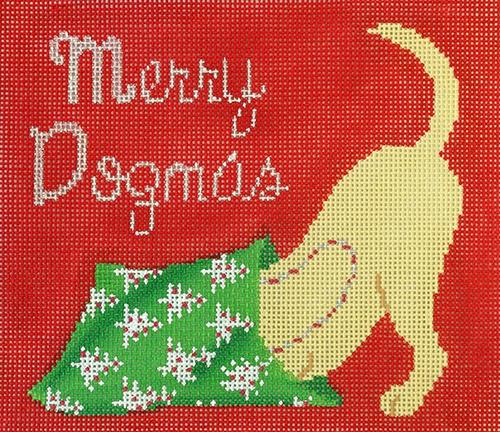 Merry Dogmas Painted Canvas CBK Needlepoint Collections