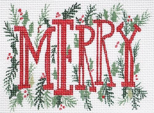 Merry Small Painted Canvas Flower & Vine