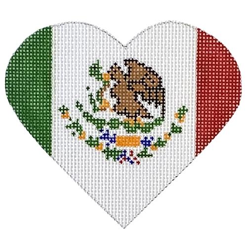 Mexican Flag Heart Painted Canvas Pepperberry Designs - 1