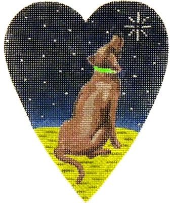 Midnight Chocolate Labrador Heart Painted Canvas Kirk & Bradley - 1